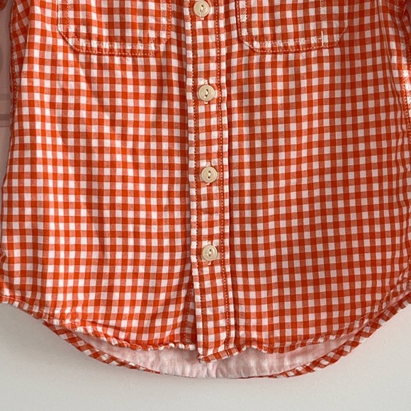 Baby Gap 100% Cotton Orange White Boys Button Down Shirt Size 3Yrs Fall Autumn - Picture 3 of 11